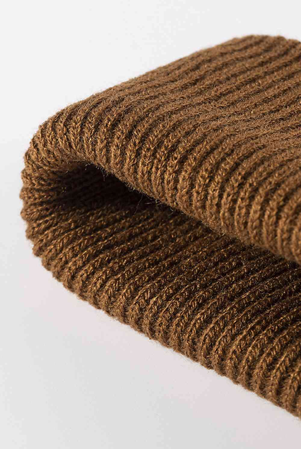 Saddle Brown Warm Winter Knit Beanie Winter Accessories