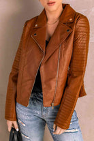 Sienna Ribbed Faux Leather Jacket Clothes