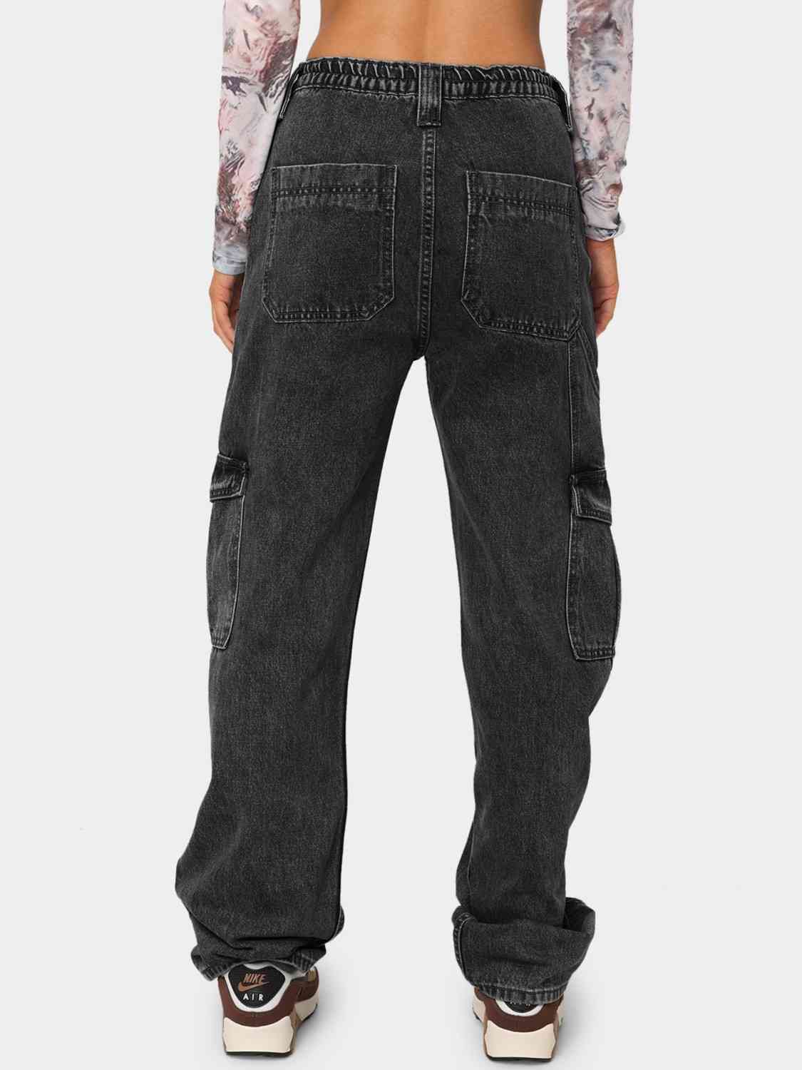 Lavender Like A Boy Straight Leg Cargo Jeans Pants