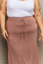 Rosy Brown For The Day Full Size Flare Maxi Skirt in Chocolate Maxi Skirt