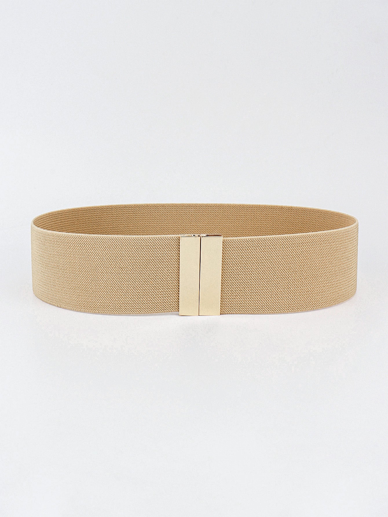 Beige A World Full Of Trends Alloy Buckle Elastic Belt Belts