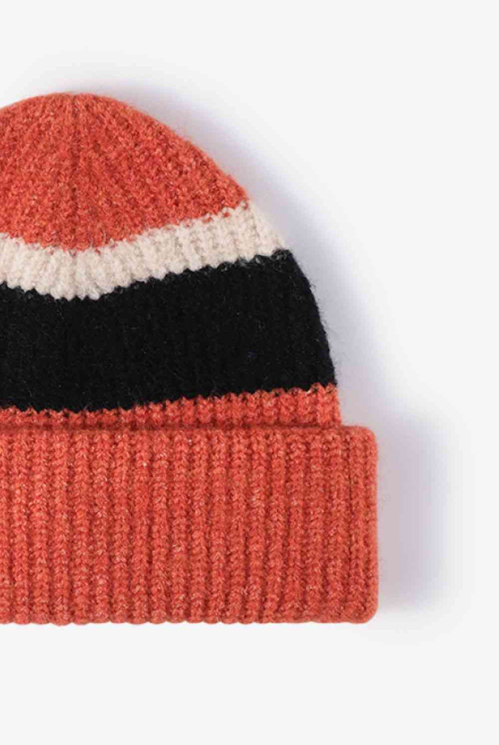 Sienna Tricolor Cuffed Knit Beanie Winter Accessories
