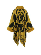 Dark Goldenrod Faux Fur Trim Poncho Clothes