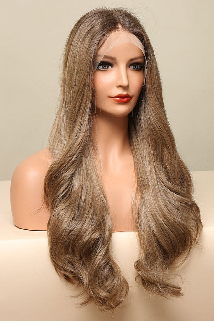 Tan Beach Babe 13*2" Lace Front Wigs Synthetic Long Wave 26" 150% Density in Golden Brown Wigs