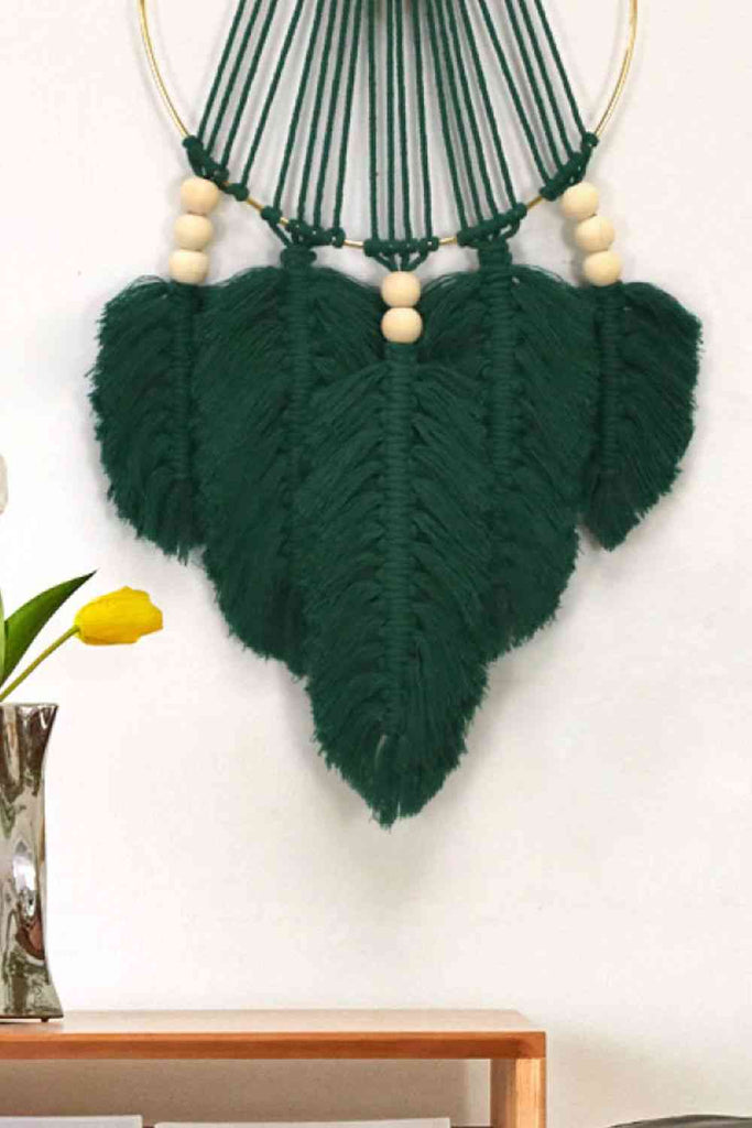 Antique White Feather Macrame Wall Hanging Decor Gifts