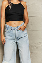 Gray Distressed Wide Leg Jeans Clothing