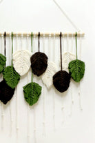 Beige Hand-Woven Feather Macrame Wall Hanging Home