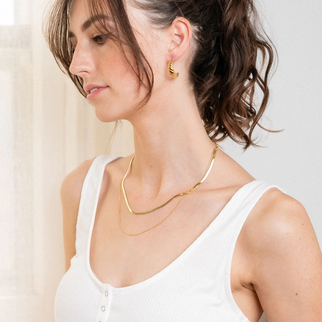 Light Gray Double Layers Necklace Clothing