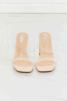 Antique White MMShoes Walking On Air Transparent Double Band Heeled Sandal Shoes