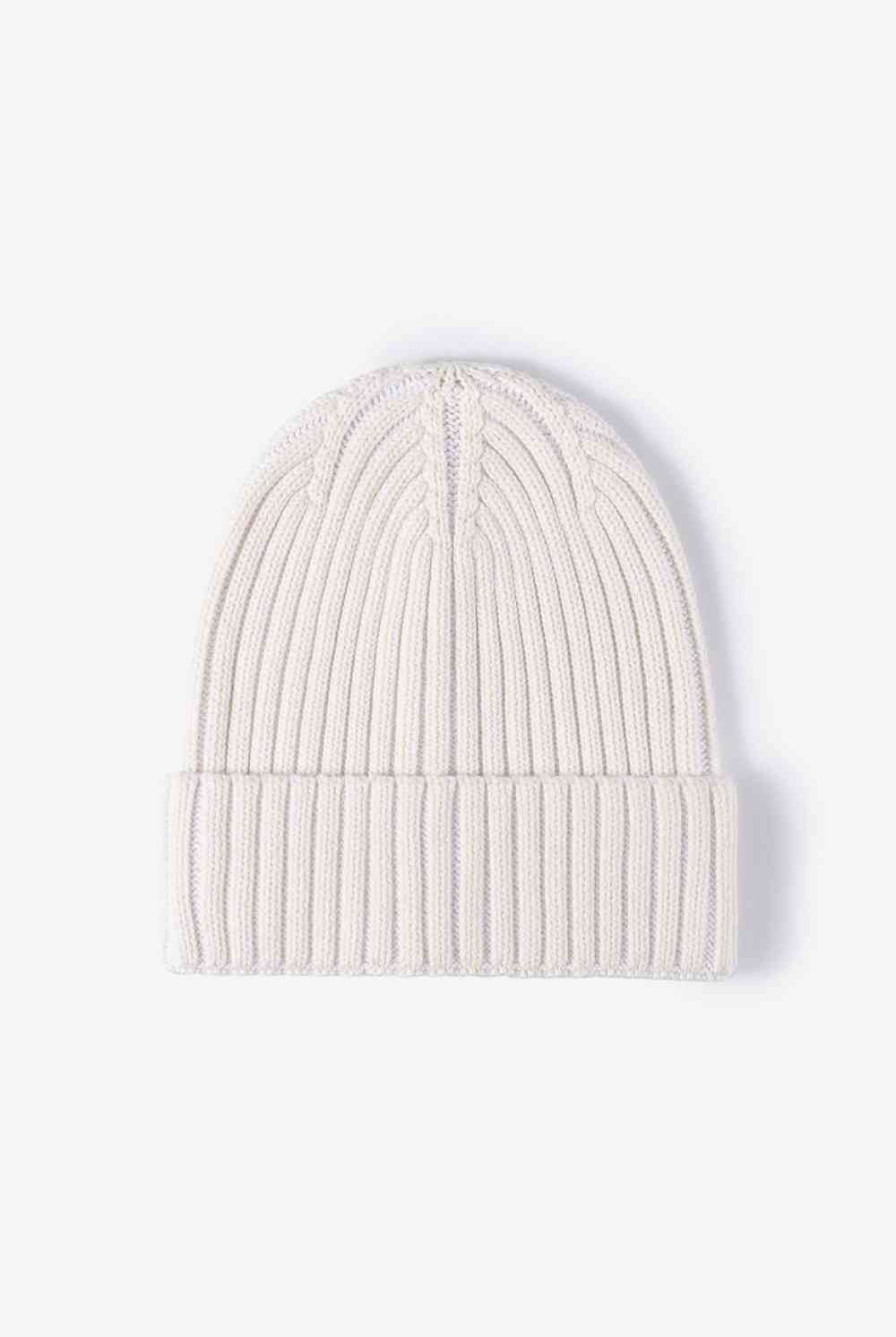White Smoke Soft and Comfortable Cuffed Beanie Winter Accessories