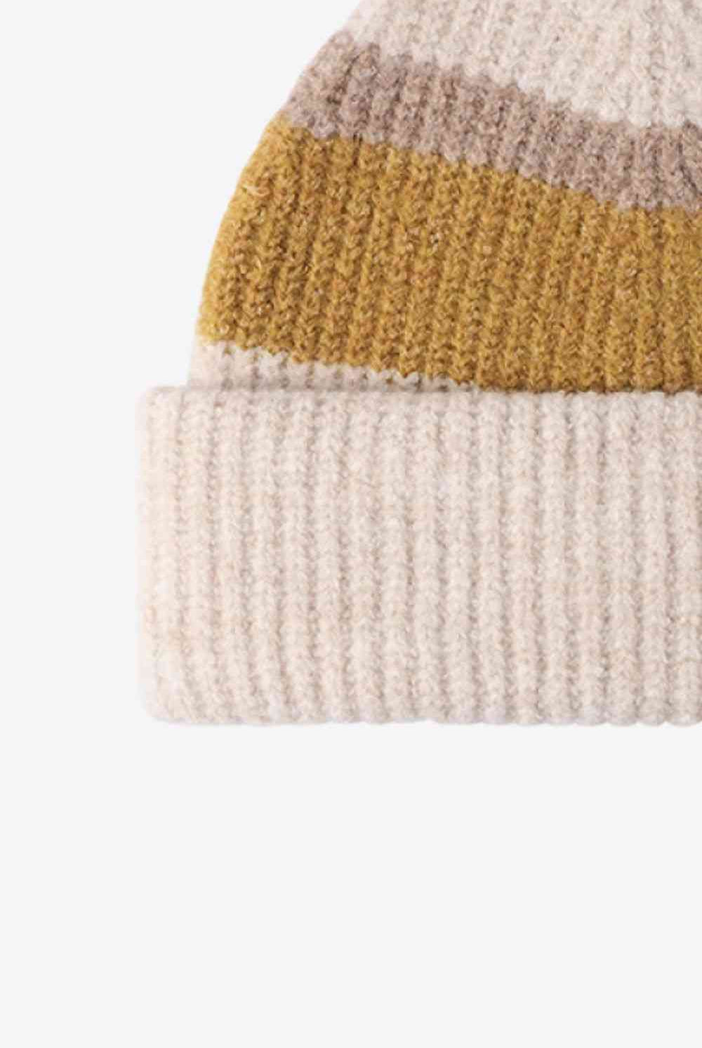 Sienna Tricolor Cuffed Knit Beanie Winter Accessories