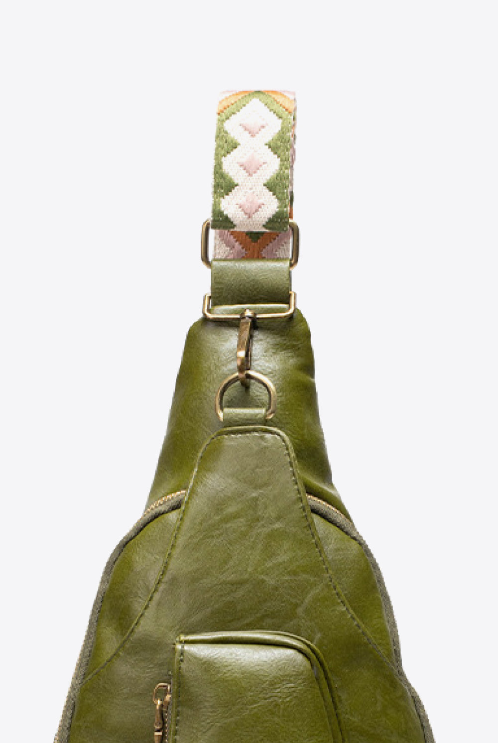 Dark Olive Green All The Feels PU Leather Sling Bag Handbags