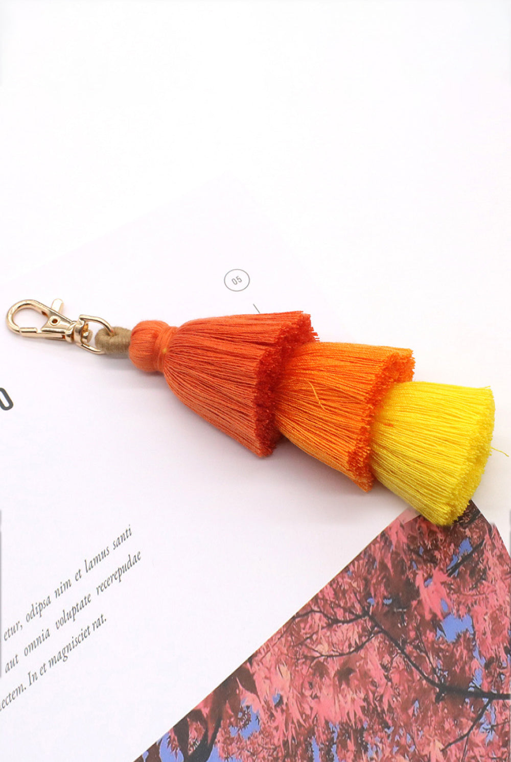 Sienna Assorted 4-Pack Multicolored Fringe Keychain Key Chains
