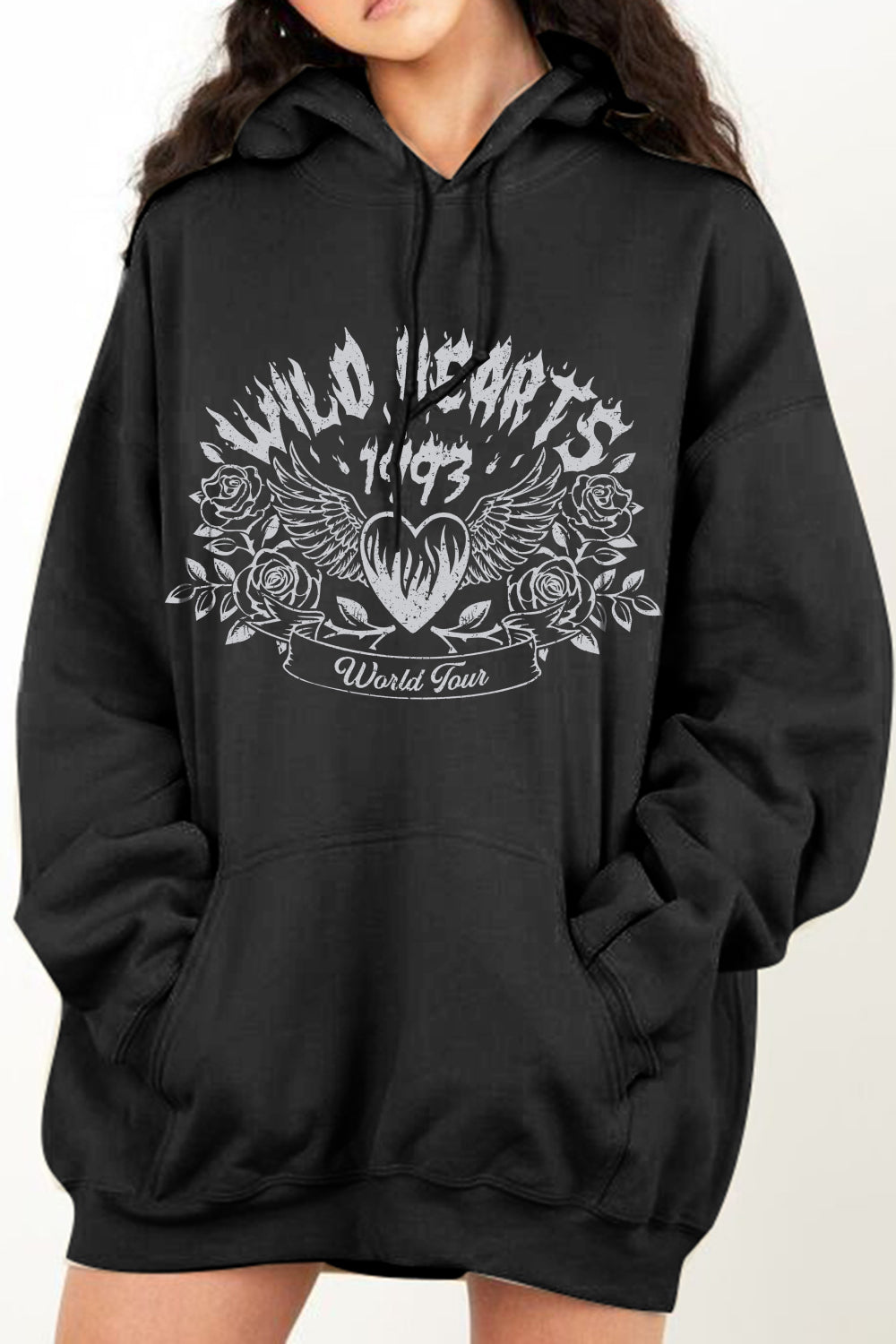 Dark Slate Gray Simply Love Simply Love Full Size WILD HEARTS 1993 WORLD TOUR Graphic Hoodie Sweatshirts