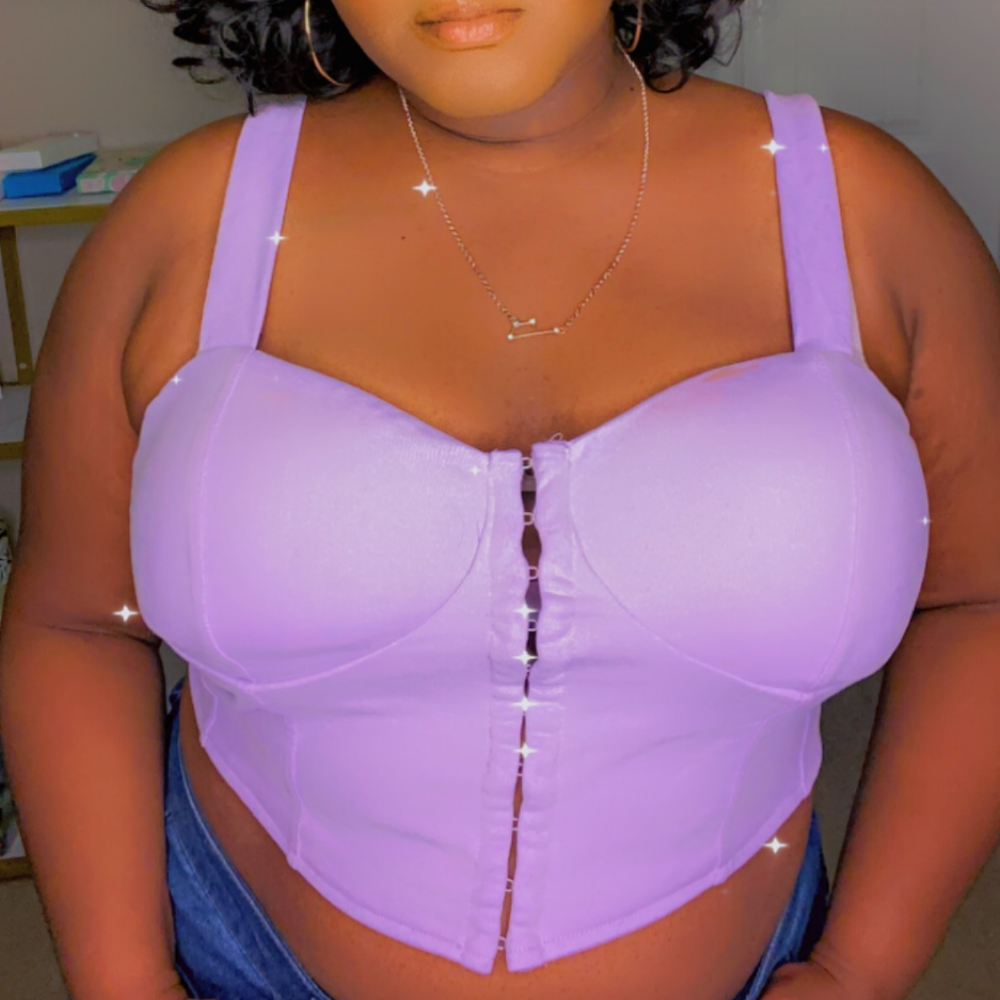 Plum KeKe Lavender Plus Size Corset and Jogger Set Set