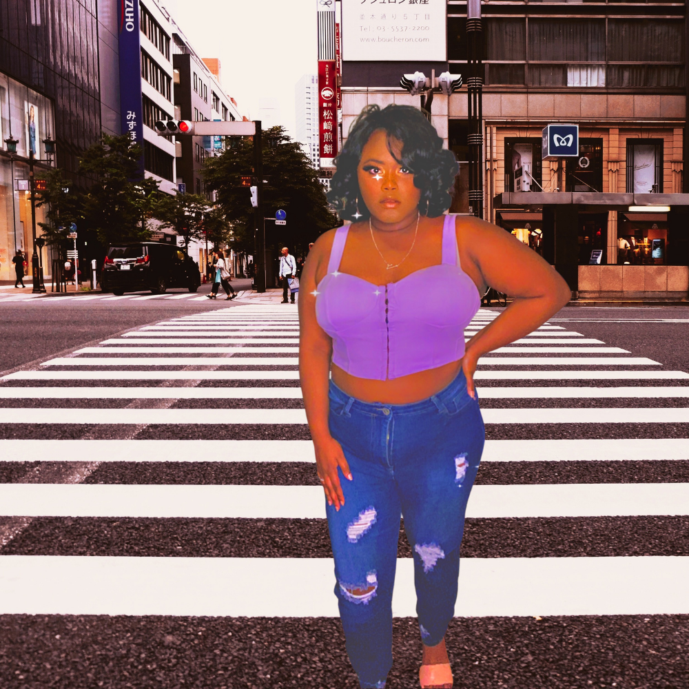 Medium Orchid KeKe Lavender Plus Size Corset and Jogger Set Set