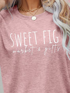 Rosy Brown SWEET FIG MARKET & GIFTS Graphic Tee Tops