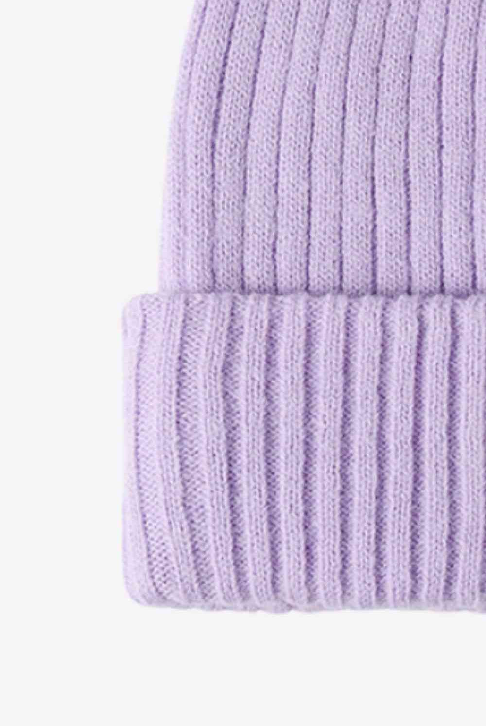 Lavender HAPPY Contrast Beanie Winter Accessories