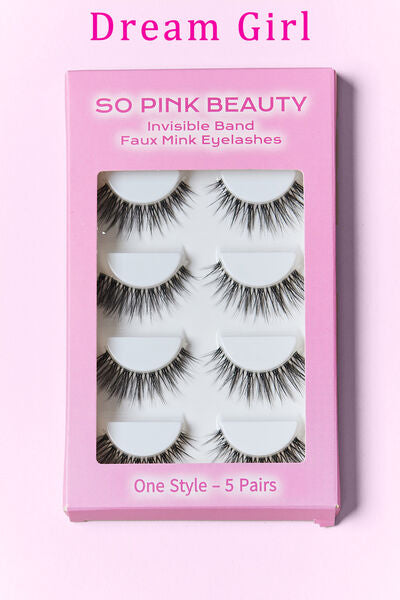 Misty Rose SO PINK BEAUTY Faux Mink Eyelashes 5 Pairs Valentine's Day