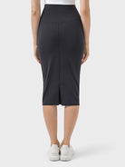 Dark Slate Gray Slit Wrap Active Skirt activewear