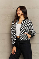 Rosy Brown Ninexis Full Size Plaid Round Neck Long Sleeve Jacket Clothing