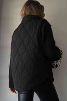 Black Collared Neck Vest with Pockets Winter Accessories