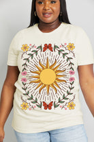 Light Gray Simply Love Full Size Sun Graphic Cotton Tee Tops