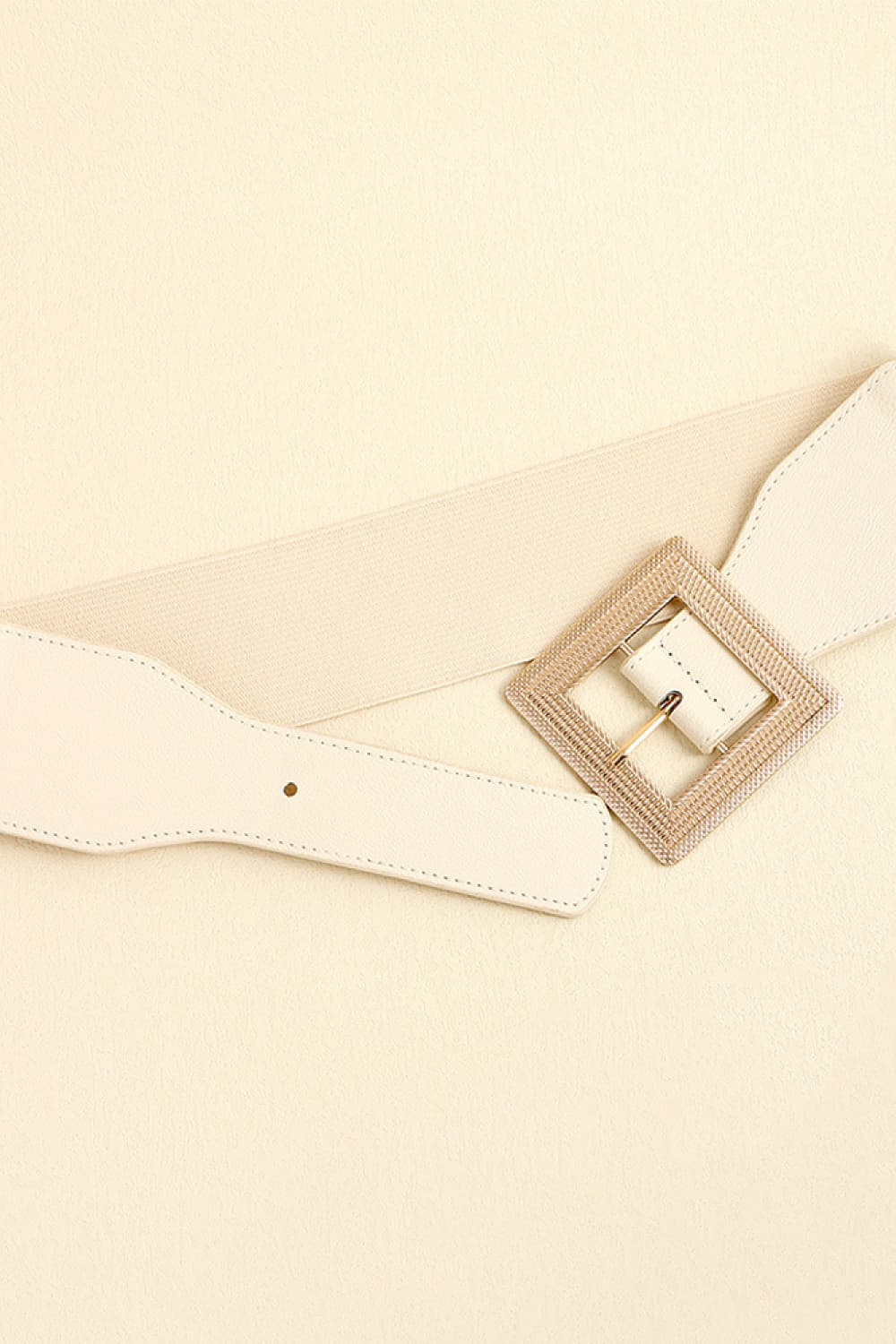 Antique White PU Leather Belt Clothing