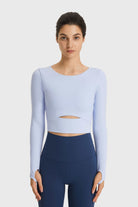 Lavender Train Like A Beast Cutout Long Sleeve Cropped Sports Top activewear