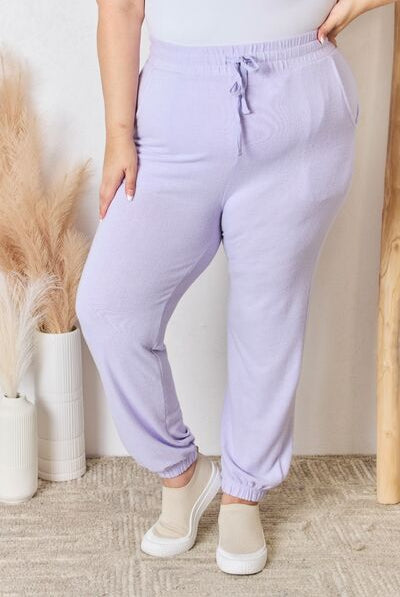 Gray Not Easy Being A Princess Drawstring Ultra Soft Knit Jogger- Lavender Joggers/Sweatpants