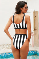 Light Gray Do It Better Striped Bikini Set Swimwear