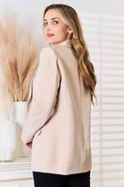 Light Gray Double Take Shawl Collar Long Sleeve Blazer Work Attire