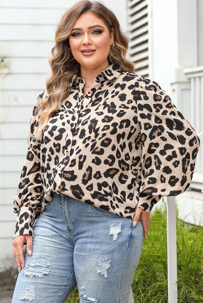 Light Gray Plus Size Printed Long Sleeve Shirt Trends