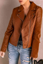 Sienna Ribbed Faux Leather Jacket Clothes