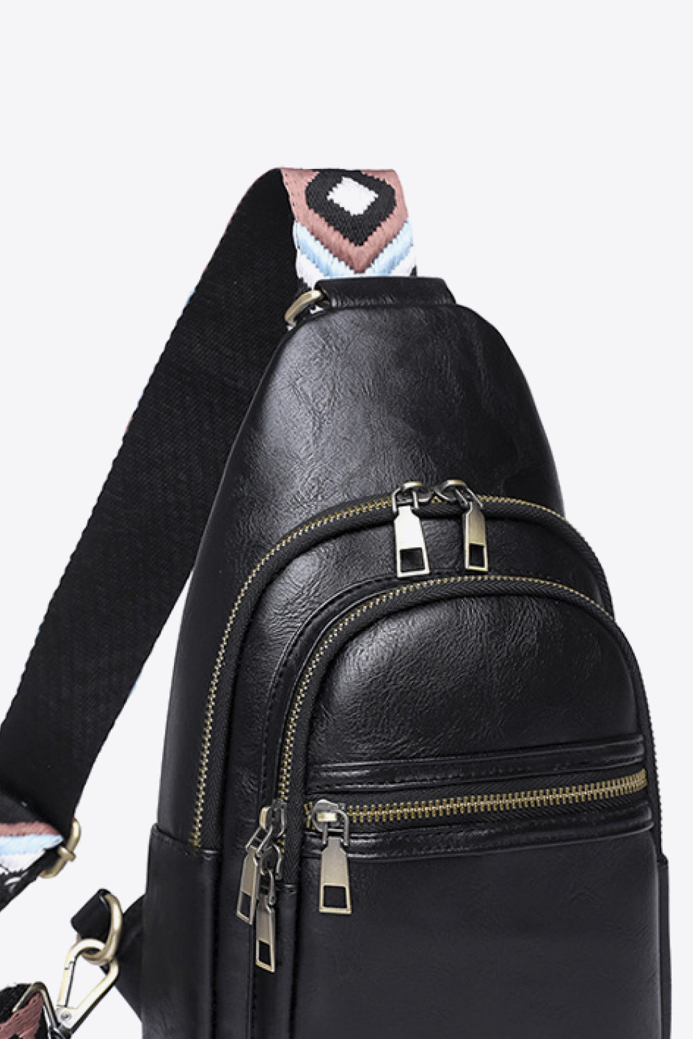 Dark Slate Gray It's Your Time PU Leather Sling Bag Handbags