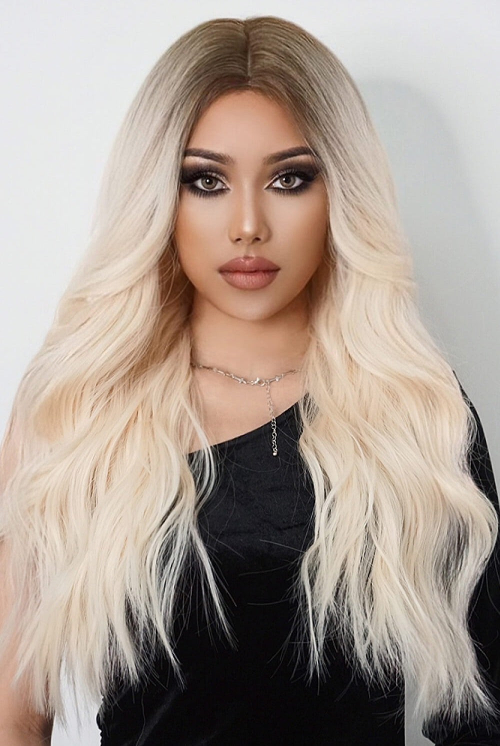 Light Gray DND Long Wave Synthetic Wigs 26'' Hair