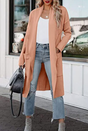 Rosy Brown Open Front Dropped Shoulder Outerwear Capsule