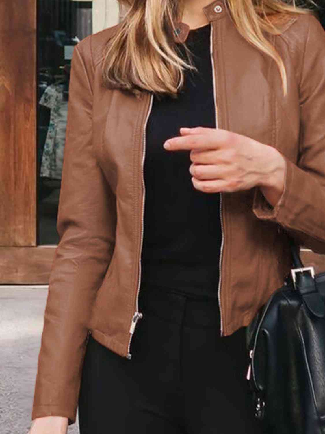 Sienna Mock Neck Zip Up Jacket Holiday