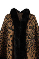 Black Leopard Open Front Poncho Trends