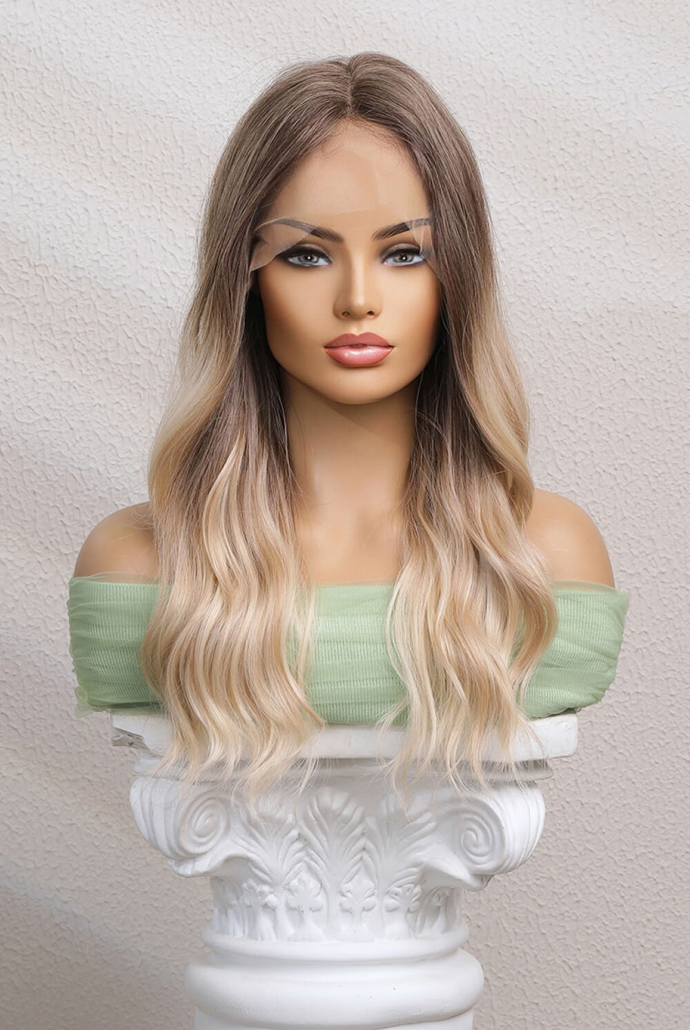 Gray Sun's Down 13*2" Long Wave Lace Front Synthetic Wigs 24" Long 150% Density- Blonde Ombre Wigs