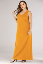 Light Gray Plus Size Scoop Neck Maxi Tank Dress Plus Size Clothes