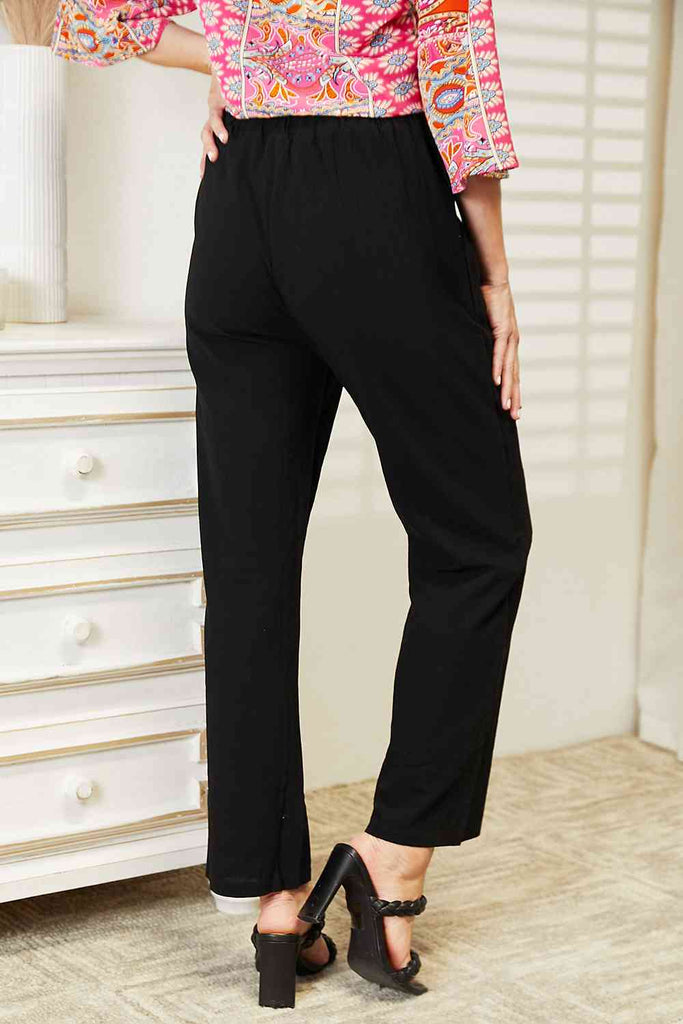 Black Double Take Pull-On Pants with Pockets Work Attire