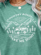 Cadet Blue COUNTRY ROADS TAKE ME HOME Graphic Tee Tops