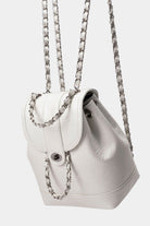 Lavender Chrome PU Leather Backpack Handbags