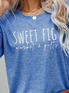 Light Slate Gray SWEET FIG MARKET & GIFTS Graphic Tee Tops