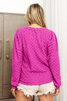 Violet Red BiBi Round Neck Brushed Checker Top Valentine's Day