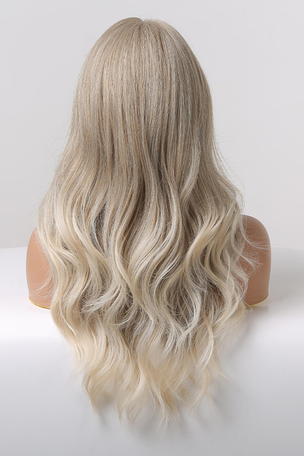 Gray Summer 13*2" Lace Front Wigs Synthetic Long Wave 24" 150% Density in Medium Blonde Highlights Wigs