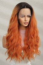 Gray Apply Pressure 13*2" Lace Front Wigs Synthetic Long Wave 24" 150% Density- Orange Wigs