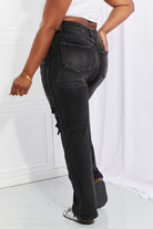Dark Slate Gray RISEN Full Size Lois Distressed Loose Fit Jeans Plus Size Clothes