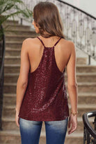 Dim Gray Southern Diva Sequin Racerback Tank Holiday